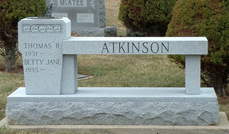 Atkinson Custom Gray Granite Bench with Bronze Attachment