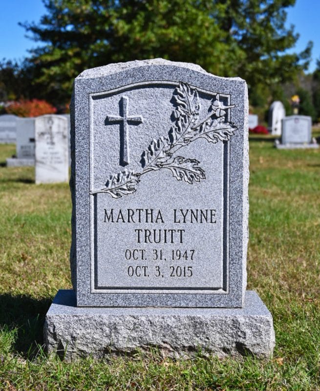 Truitt Headstone with Oak Leaves Carving