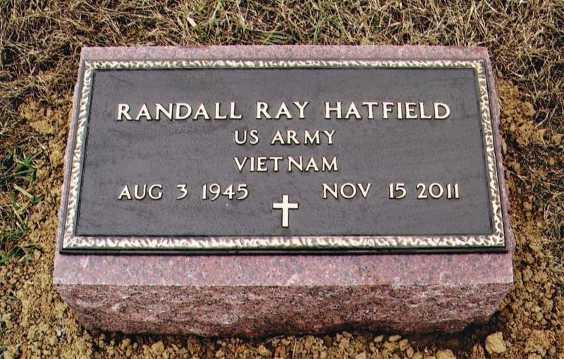 Hatfield Military Bronze Plaque Memorial on Red Granite