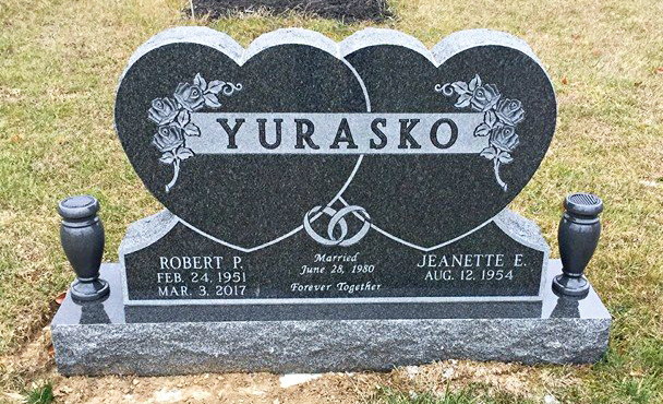 Yurasko Double Heart Shaped Headstone