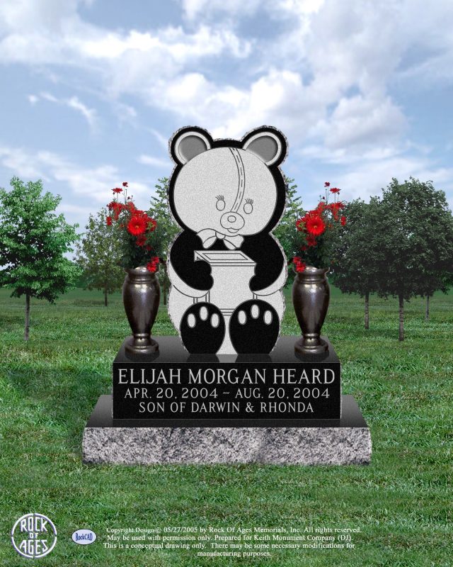 Heard Panda Infant and Child Headstone