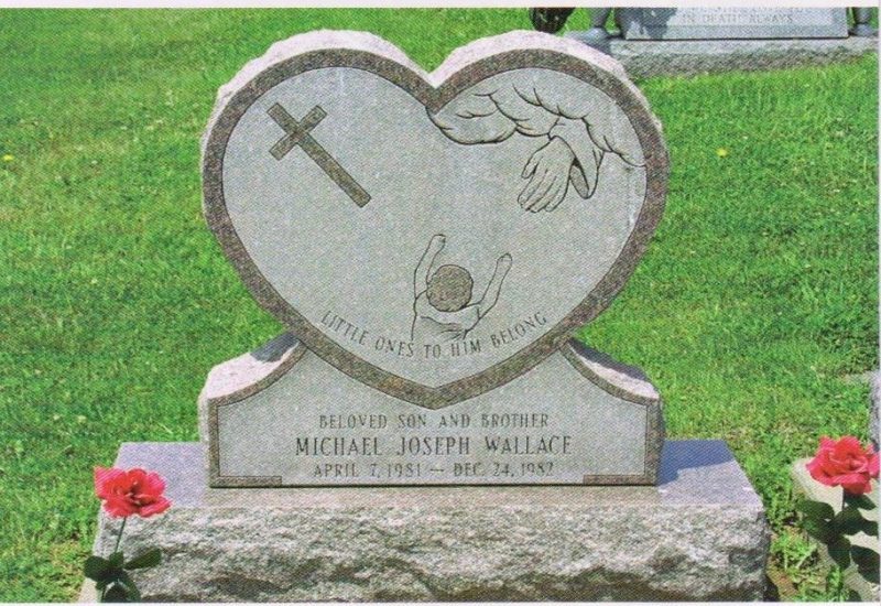 Wallace Baby Heart Shape Infant and Child Monument